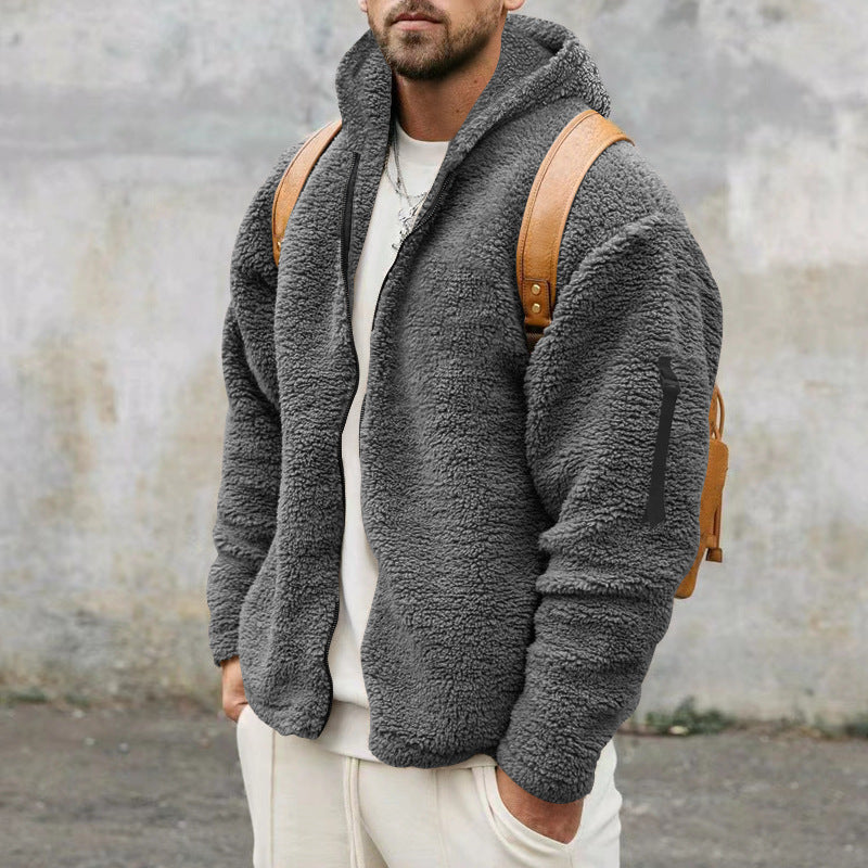 Trendy Teddy Fleece Jas met Zachte Sherpa Stof voor Mannen
