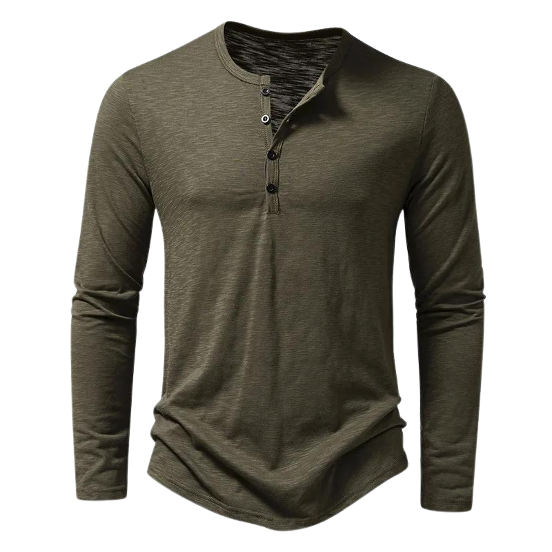 Casual Henley Shirt met Lange Mouwen voor Mannen