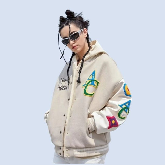 Trendy Varsity Jack met Letterprint voor Mannen
