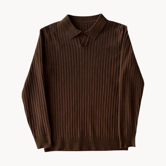 Verfijnde Sweatshirt met Open Kraag voor Mannen