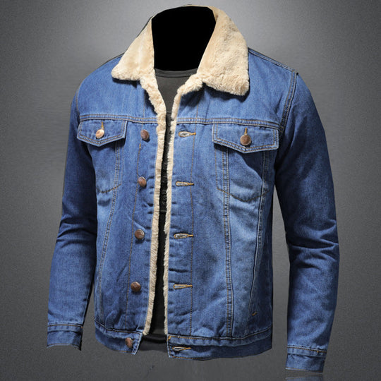 Stijlvolle Winter Denim Jack met Fleece voor Mannen