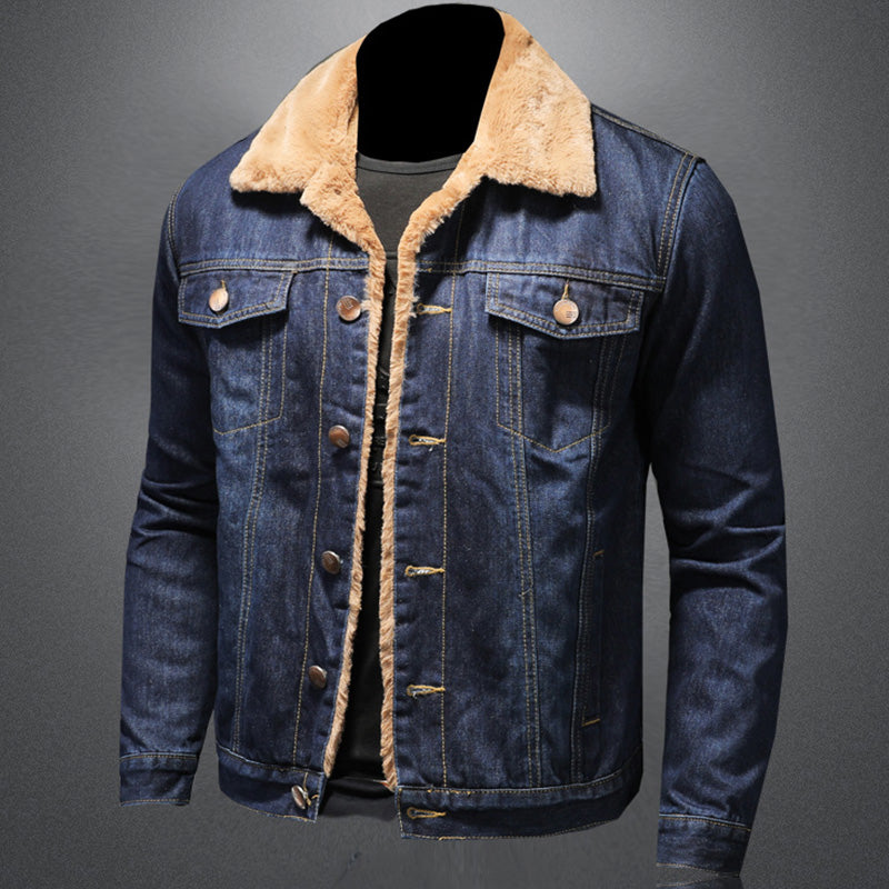 Stijlvolle Winter Denim Jack met Fleece voor Mannen