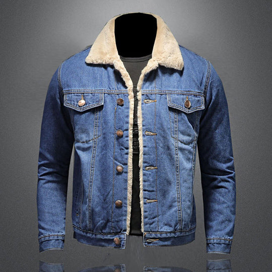 Stijlvolle Winter Denim Jack met Fleece voor Mannen