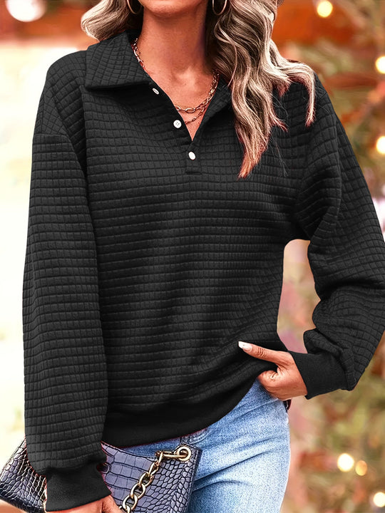 Gequilte Sweater met Knoopsluiting voor Vrouwen