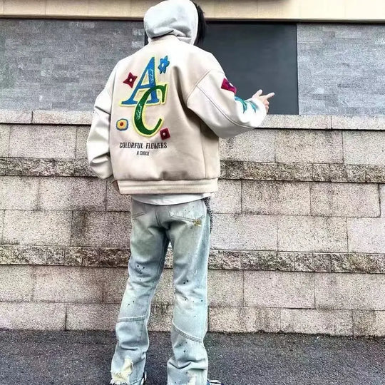 Trendy Varsity Jack met Letterprint voor Mannen