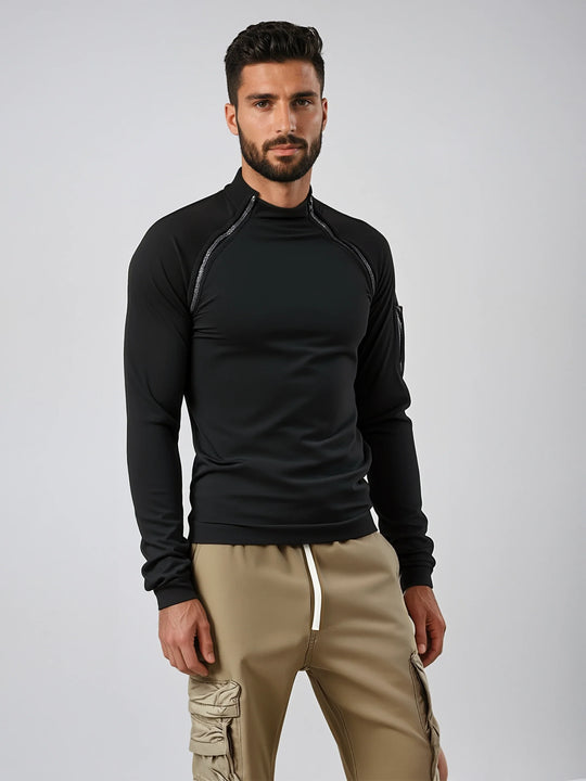 Slim-Fit Top met Tactisch Ontwerp voor Mannen