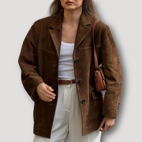 Chique Suède Blazer voor Vrouwen