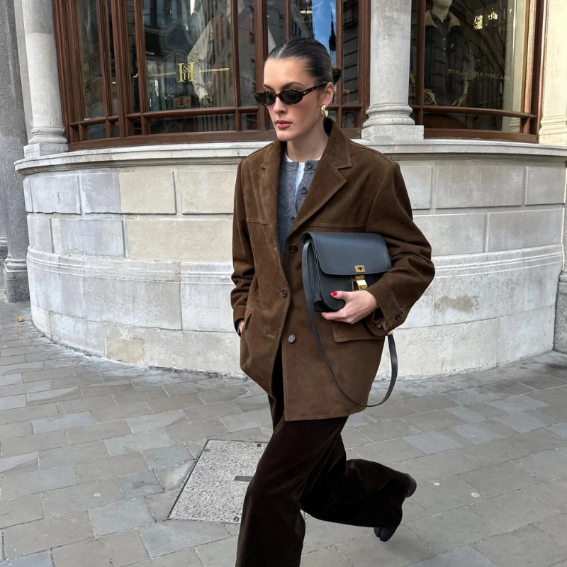 Chique Suède Blazer voor Vrouwen