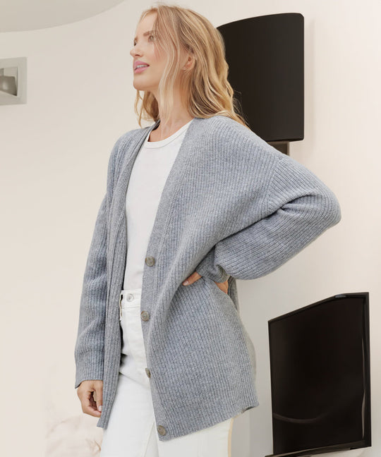 Geribbelde Cardigan met Knopen voor Vrouwen