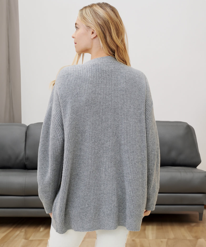 Geribbelde Cardigan met Knopen voor Vrouwen