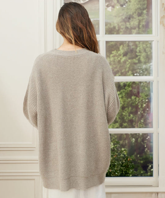 Geribbelde Cardigan met Knopen voor Vrouwen