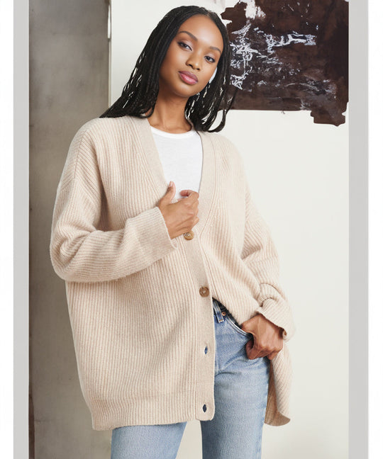 Geribbelde Cardigan met Knopen voor Vrouwen