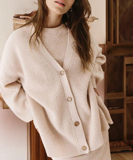 Geribbelde Cardigan met Knopen voor Vrouwen