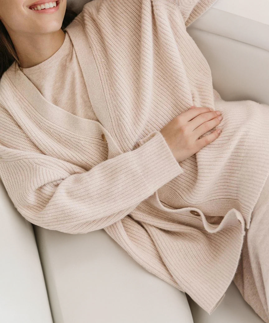Geribbelde Cardigan met Knopen voor Vrouwen