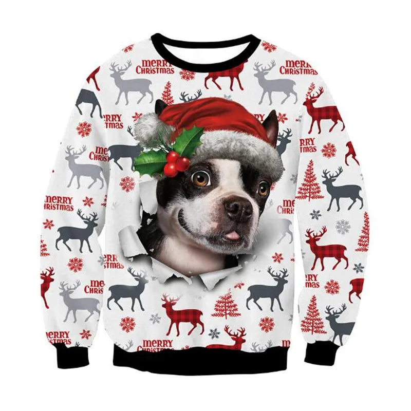 Vrolijke 3D Gedrukte Kersttrui