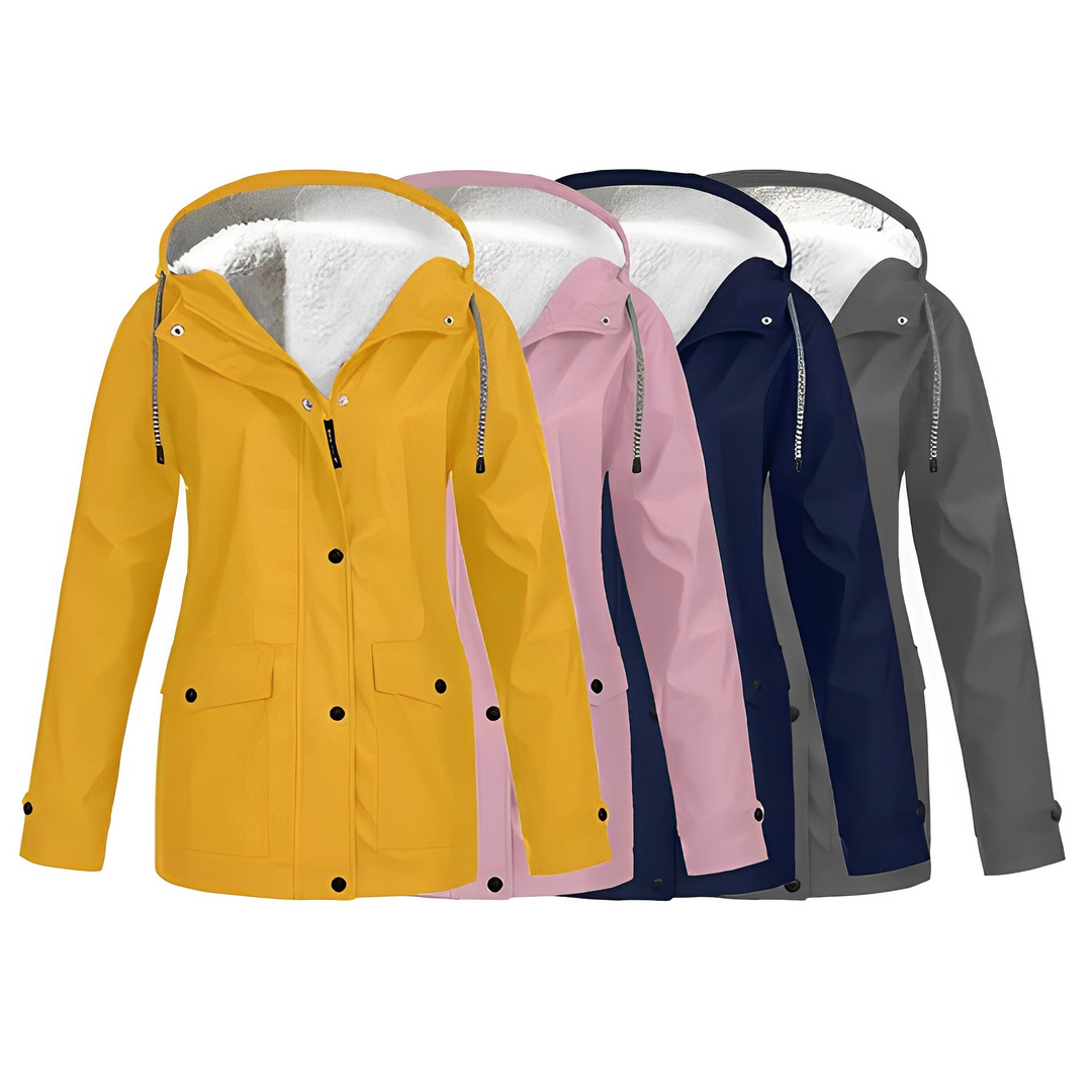 Warme Regenjas met Fleece Voering en Capuchon voor Vrouwen