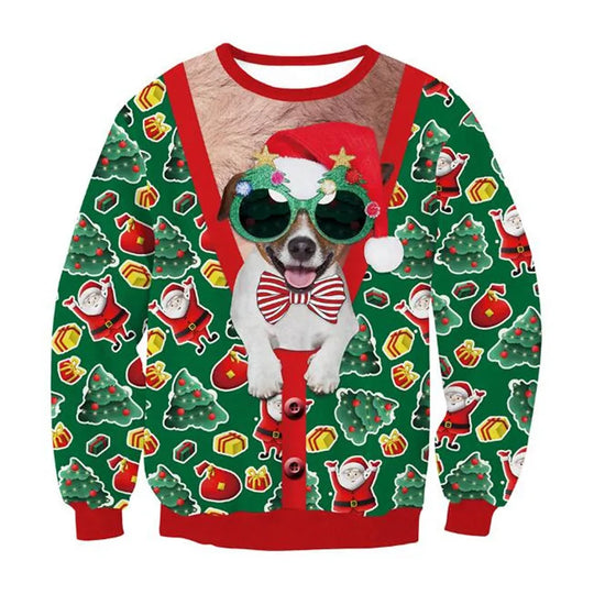 Vrolijke 3D Gedrukte Kersttrui