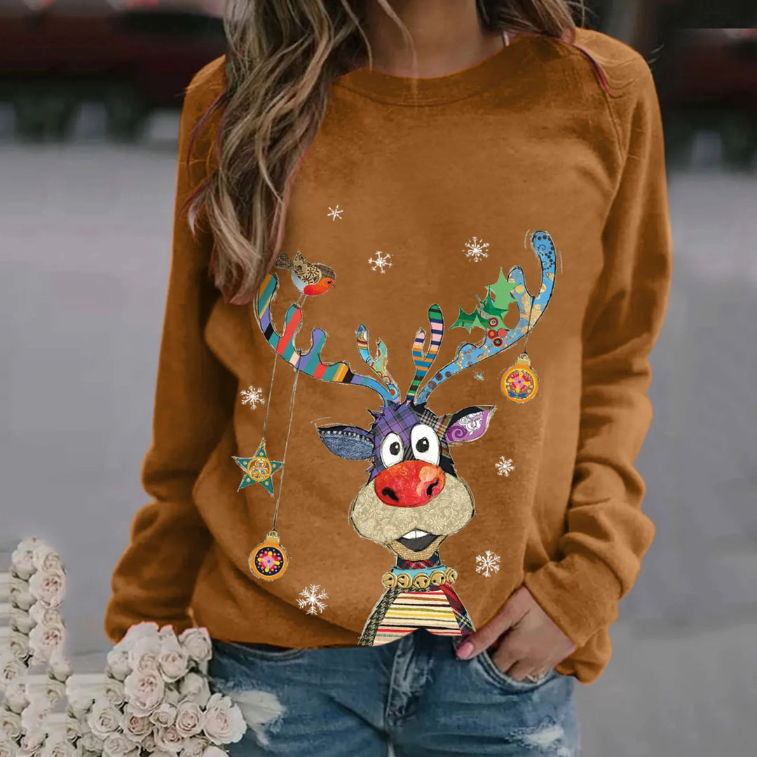 Feestelijke 3D Kerstprint Trui voor Vrouwen