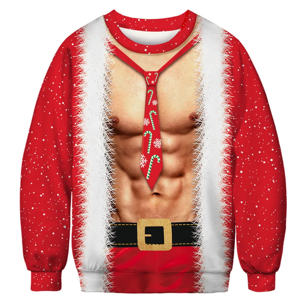 Vrolijke 3D Gedrukte Kersttrui