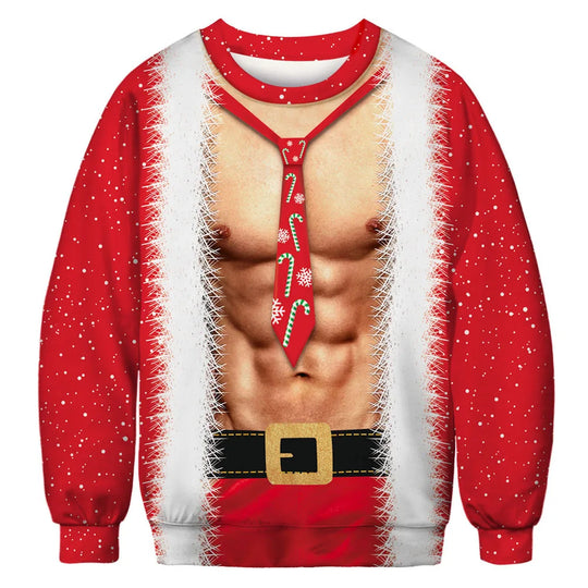 Vrolijke 3D Gedrukte Kersttrui