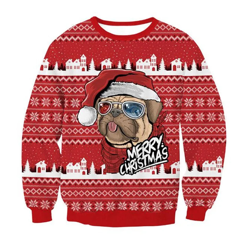 Vrolijke 3D Gedrukte Kersttrui