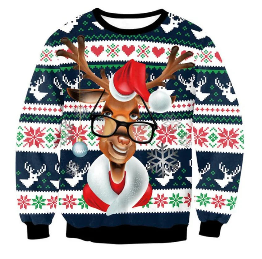 Vrolijke 3D Gedrukte Kersttrui