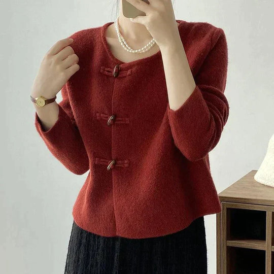 Elegante Wolblend Vest met Knopen voor Vrouwen