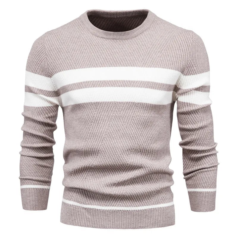 Warme Trui met Ronde Hals en Slank Model voor Mannen