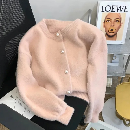 Gezellig Gebreid Vest met Ronde Hals voor Vrouwen