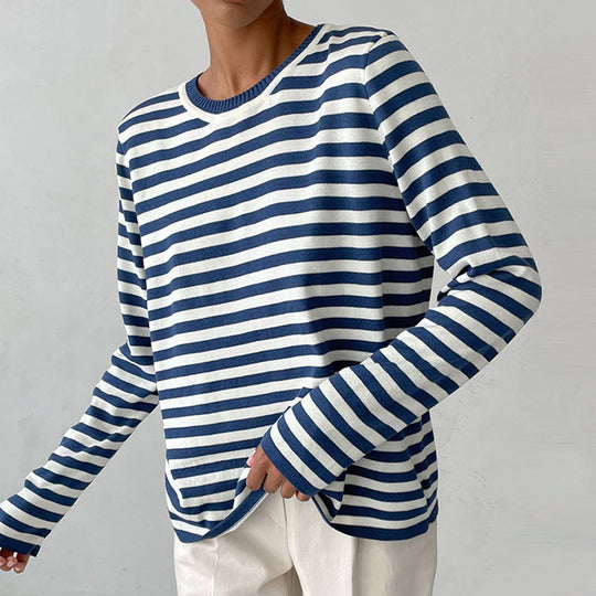 Gestreepte Damestrui | Trendy Lange Mouwen Top voor Vrouwen