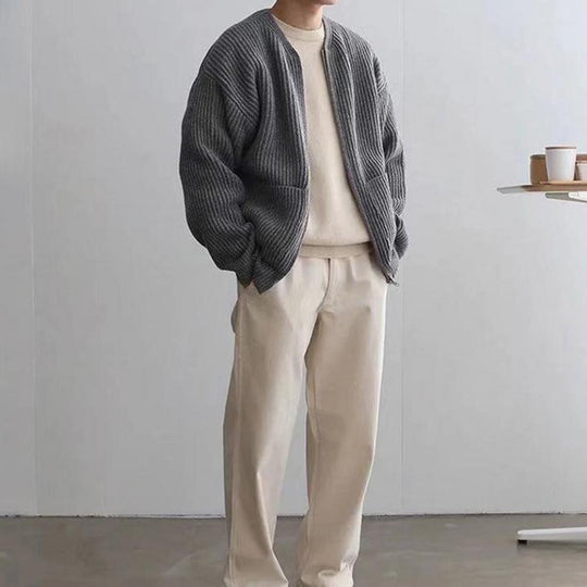Gebreide Cardigan met Relaxte Pasvorm voor Mannen