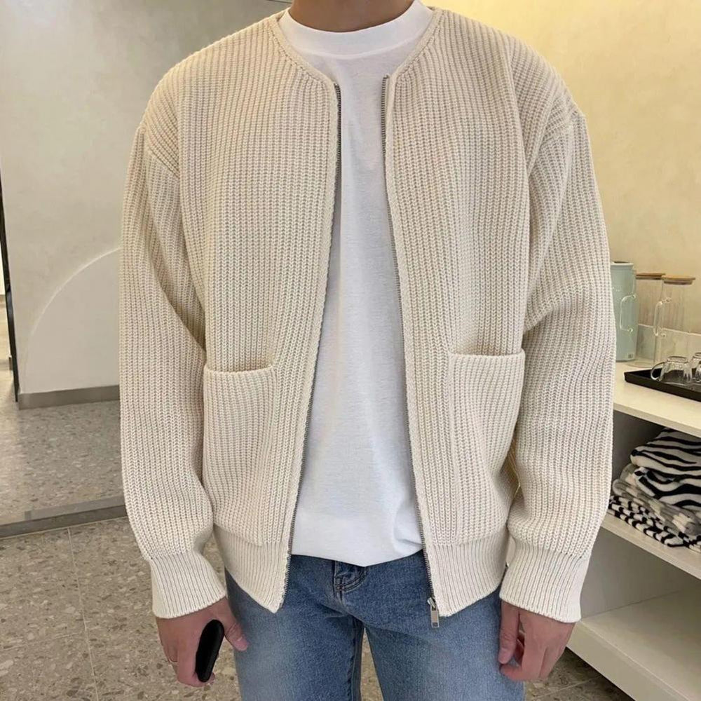 Gebreide Cardigan met Relaxte Pasvorm voor Mannen
