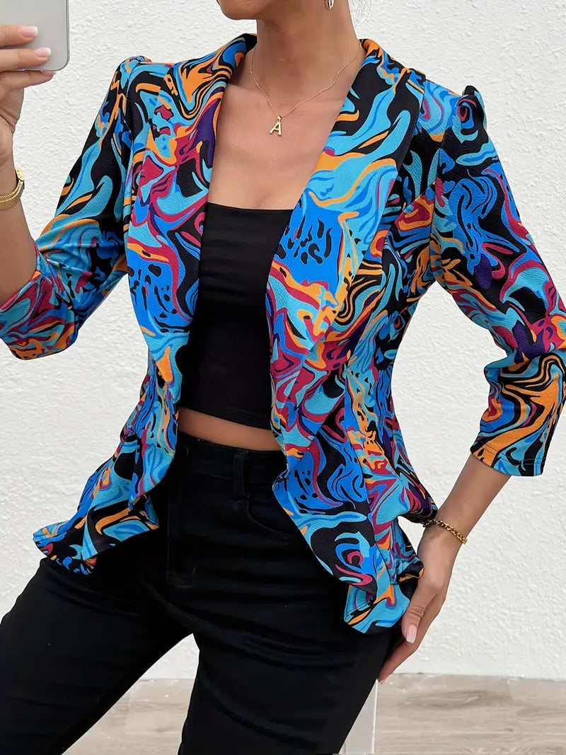 Chique Blazer met 3/4 Mouwen voor Vrouwen