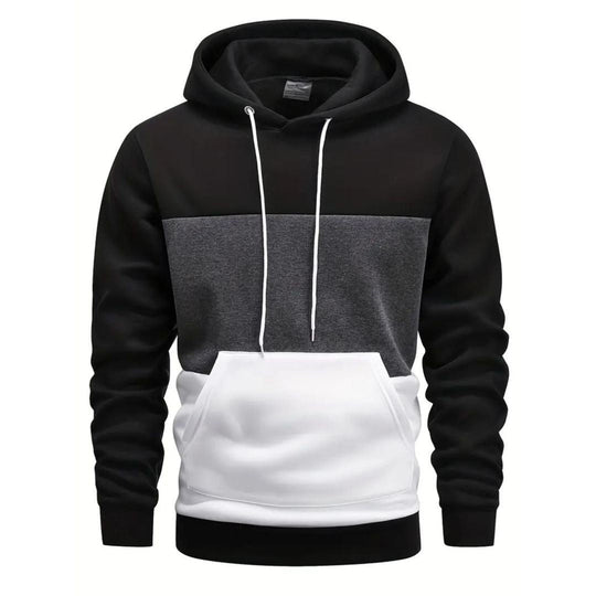 Knusse Winterhoodie met Driekleurig Ontwerp voor Mannen