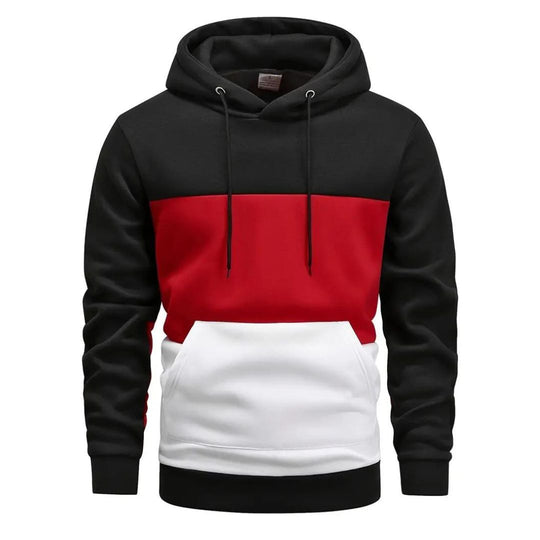 Knusse Winterhoodie met Driekleurig Ontwerp voor Mannen