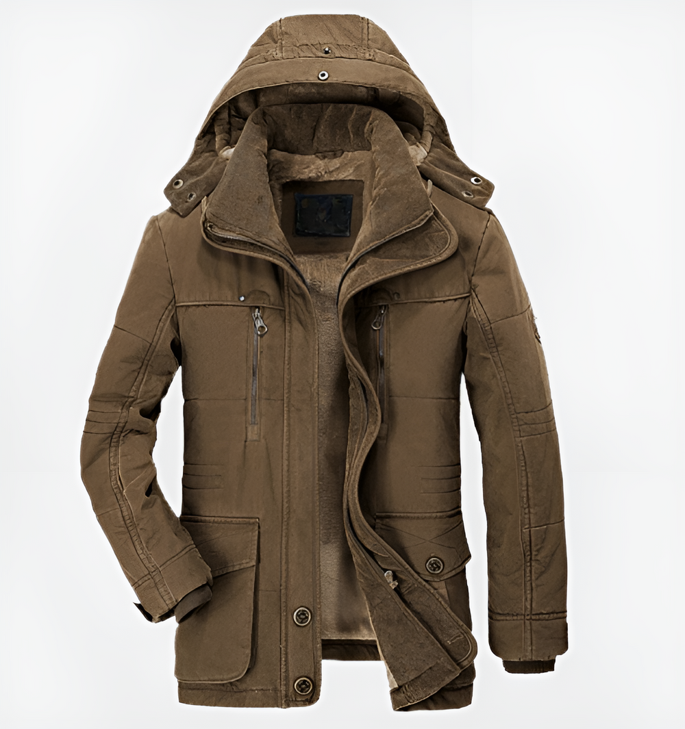 Comfortabele Winterjas met Zakken en Capuchon voor Mannen