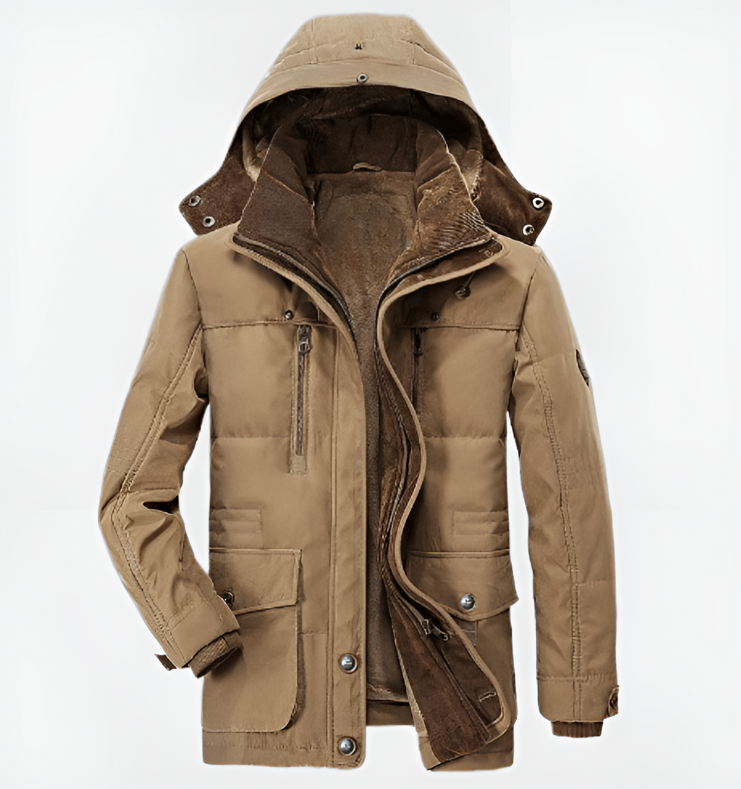 Comfortabele Winterjas met Zakken en Capuchon voor Mannen
