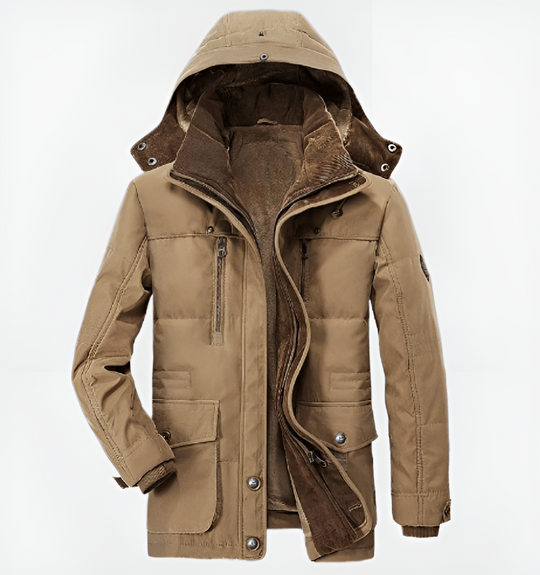 Comfortabele Winterjas met Zakken en Capuchon voor Mannen