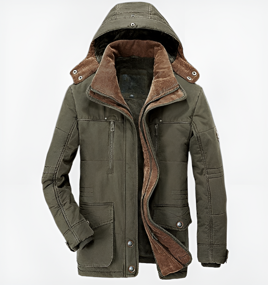 Comfortabele Winterjas met Zakken en Capuchon voor Mannen