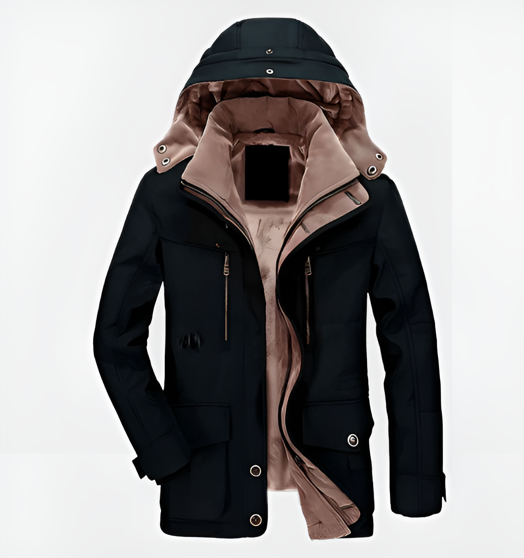 Comfortabele Winterjas met Zakken en Capuchon voor Mannen