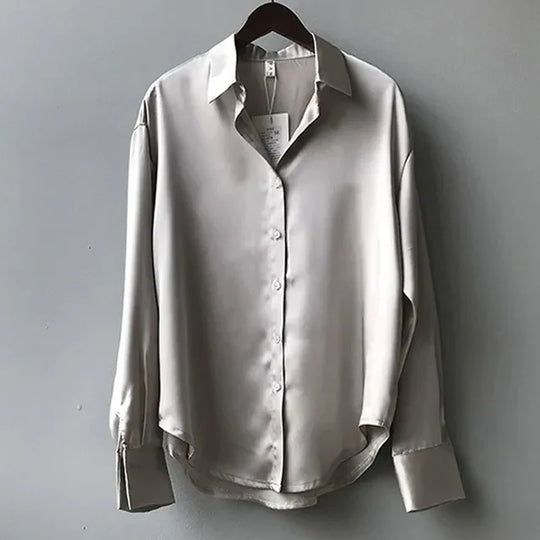 Elegante Casual Satijnen Blouse voor Vrouwen