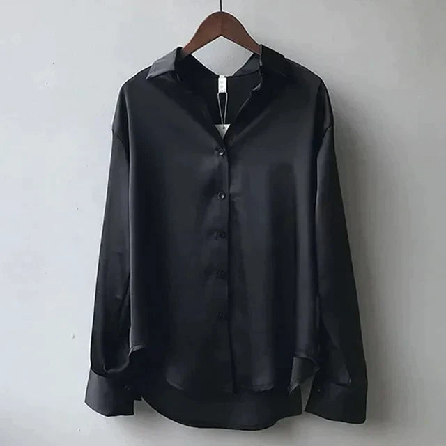Elegante Casual Satijnen Blouse voor Vrouwen