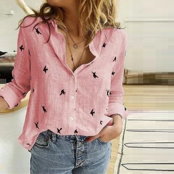 Casual Blouse met Knoopsluiting voor Vrouwen