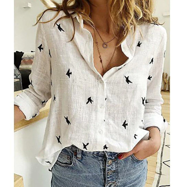 Casual Blouse met Knoopsluiting voor Vrouwen