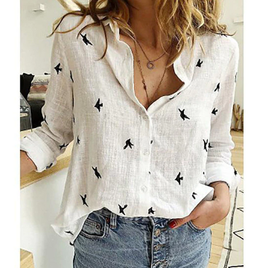 Casual Blouse met Knoopsluiting voor Vrouwen