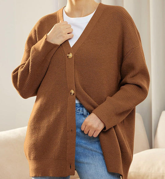 Geribbelde Cardigan met Knopen voor Vrouwen