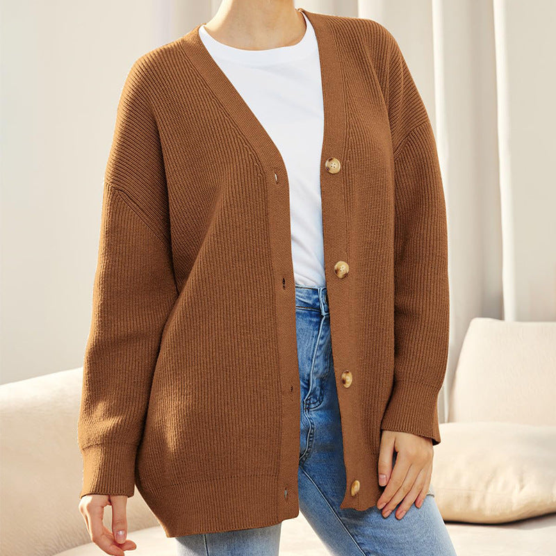 Geribbelde Cardigan met Knopen voor Vrouwen