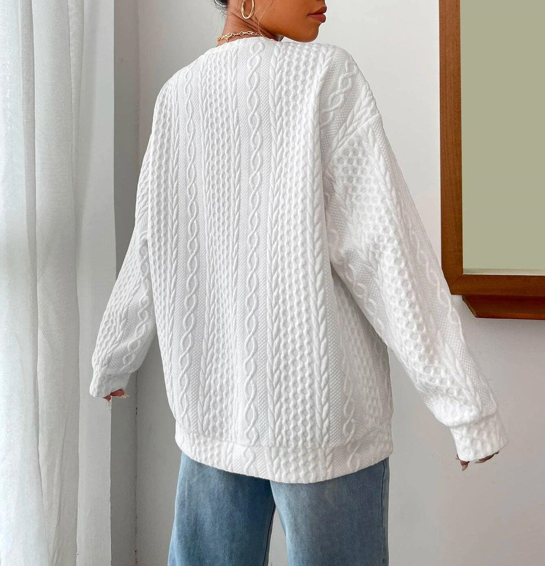 Oversized Kabelgebreide Trui voor Vrouwen