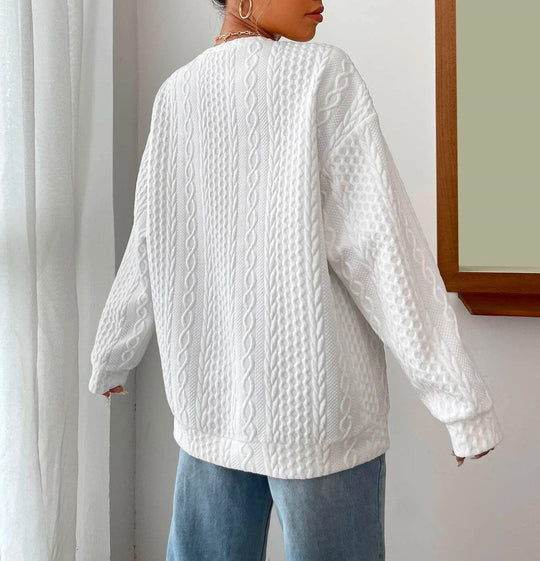 Oversized Kabelgebreide Trui voor Vrouwen