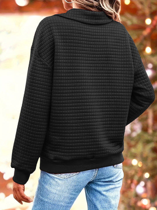 Gequilte Sweater met Knoopsluiting voor Vrouwen